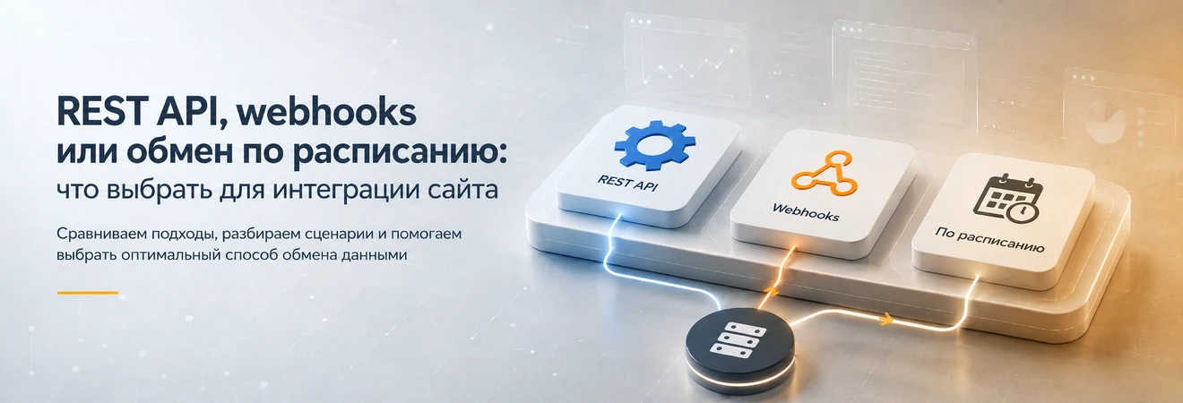 REST API, webhooks и обмен по расписанию для интеграции сайта